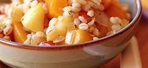 Barley with Butternut Squash, Apples and Onions