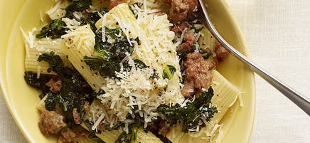 Rigatoni with Turkey Sausage and Kale