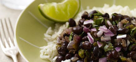 Haricots noirs cubains et riz