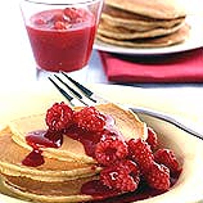 Photo of Silver Dollar Pancakes with Warm Raspberry Sauce by WW