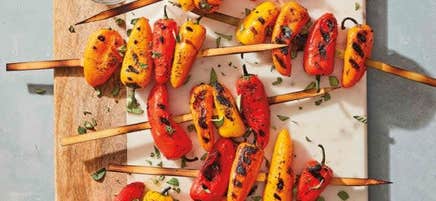 Petits poivrons grillés avec vinaigrette à l’origan