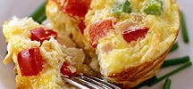 Individual Ham, Cheese and Veggie Frittatas