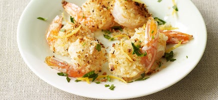 Lemon and Garlic-Crumb Shrimp