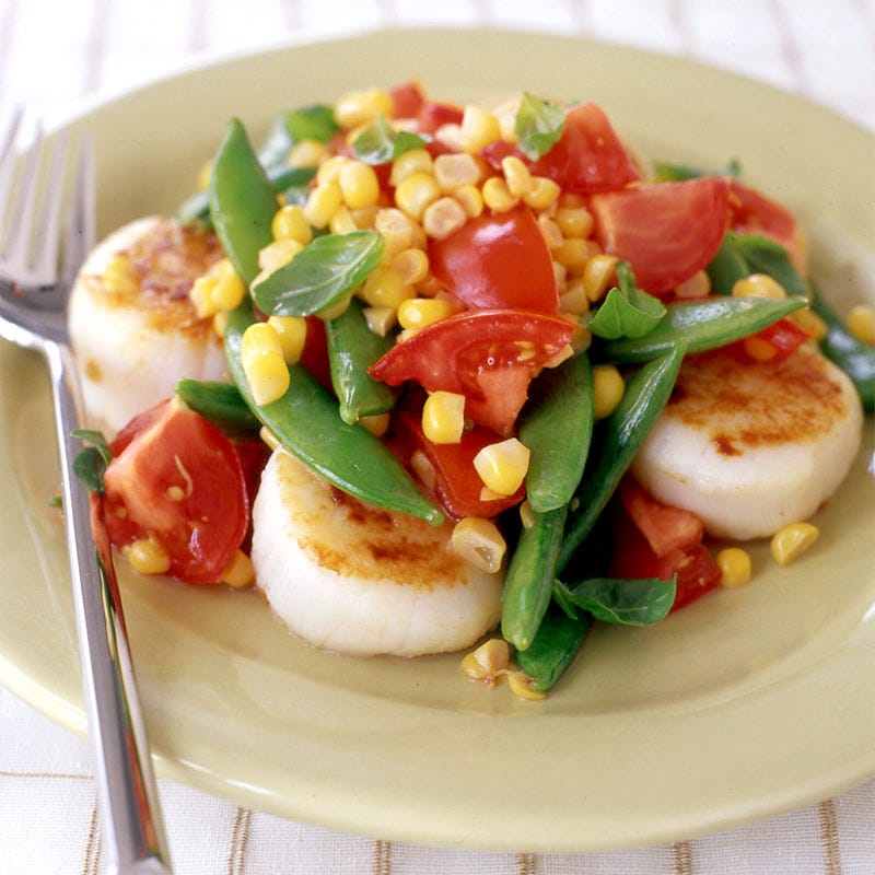 Photo of Scallop, Sugar Snap Pea, Corn and Tomato Salad by WW