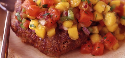 Jamaican Jerk Turkey Burgers with Tropical Fruit Salsa