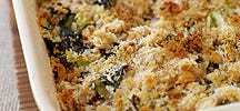 Escarole and White Beans with a Parmesan-Nut Crust