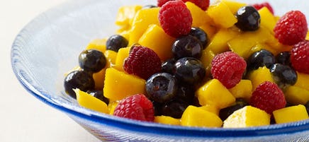 Mango Berry Salad with Ginger Glaze