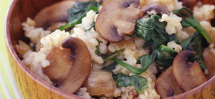 Caramelized Onion, Mushroom and Bulgur Pilaf