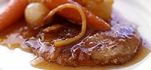 Seared Duck Foie Gras with Caramel-Glazed Vegetables