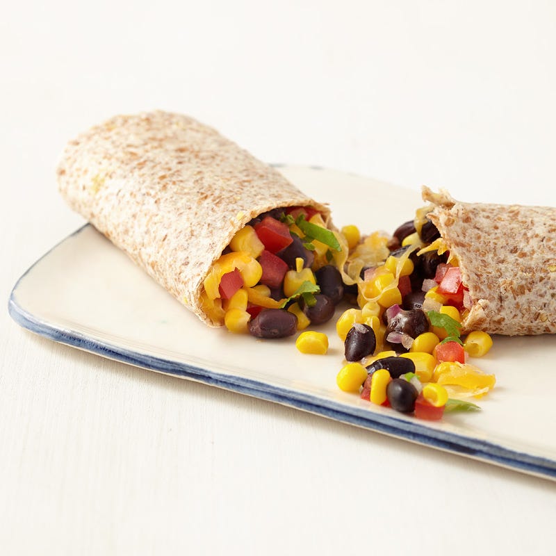 Burrito au maïs et aux haricots noirs