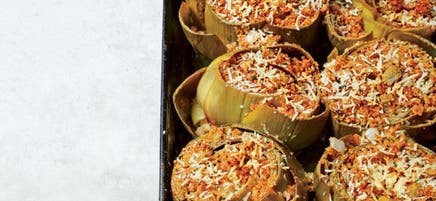 Artichauts farcis aux herbes et à l'ail