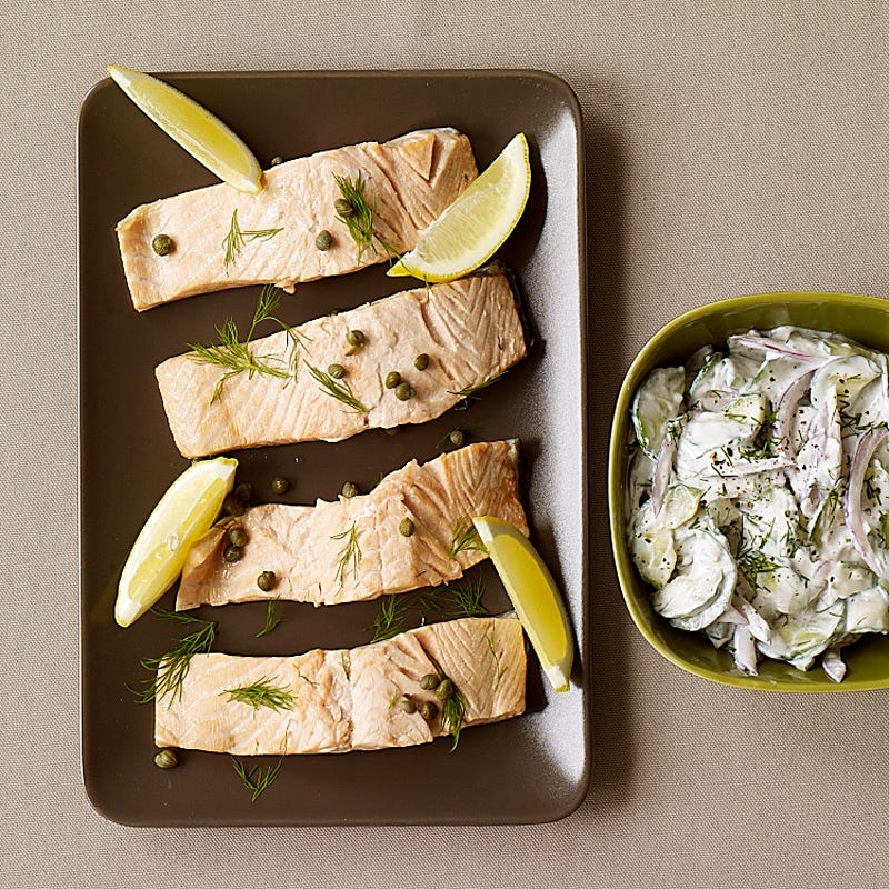 Photo of Poached Salmon with Cucumber Dill Sauce by WW
