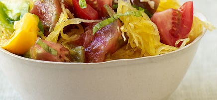 Spaghetti squash with fresh tomato-basil sauce