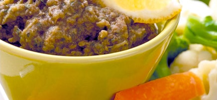Roasted eggplant basil spread