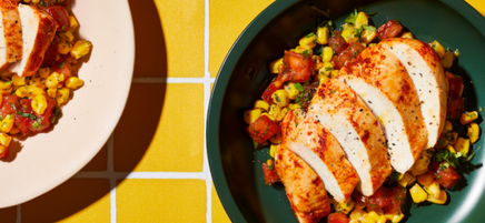 Grilled Chicken with Summer Corn and Tomato Salad