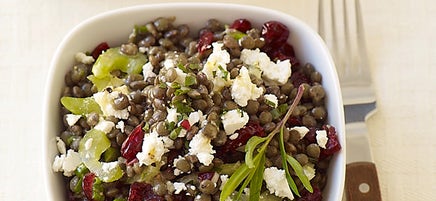 Salade de lentilles du Puy aux canneberges et féta