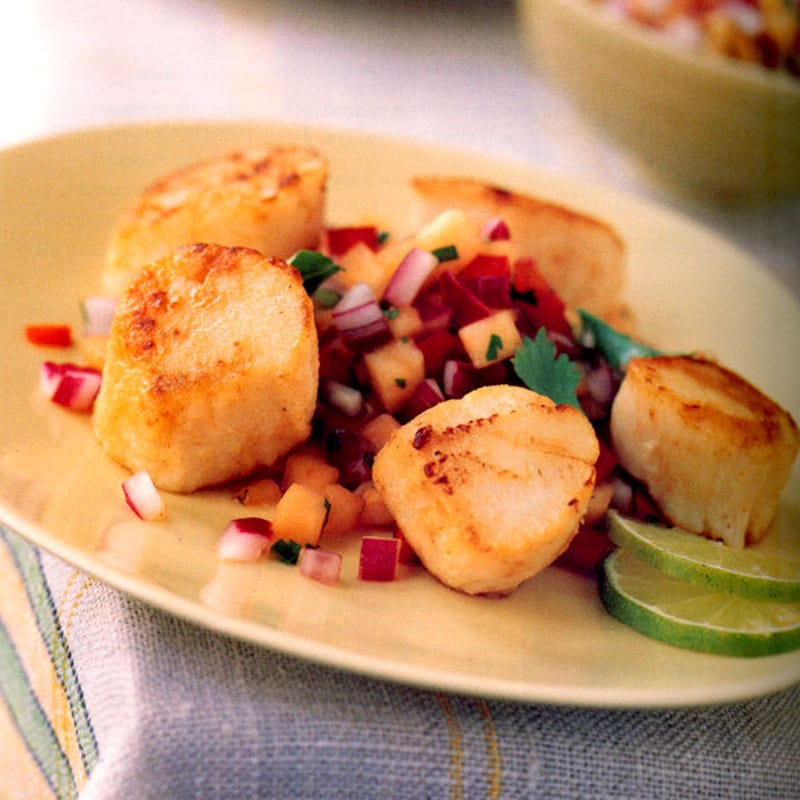 Photo of Seared Scallops with Fiery Fruit Salsa by WW