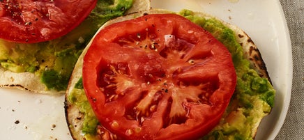 Mashed Avocado Tortillas with Tomato