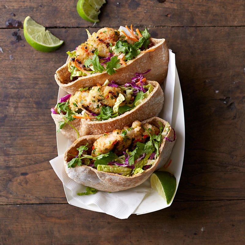 Photo of Asian-Spiced Shrimp Burgers with Wasabi Slaw by WW