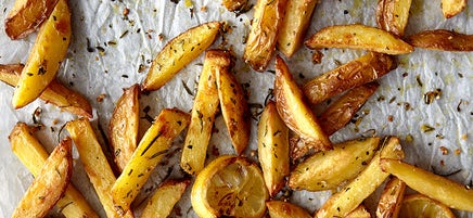 Garlic, rosemary and lemon-oven fries