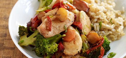 Ginger-Garlic Chicken Stir-Fry with Rice