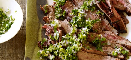 Cuban Flank Steak with Fresh Herb Sauce