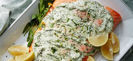 Herb-and-Yogurt Baked Whole Salmon Fillet