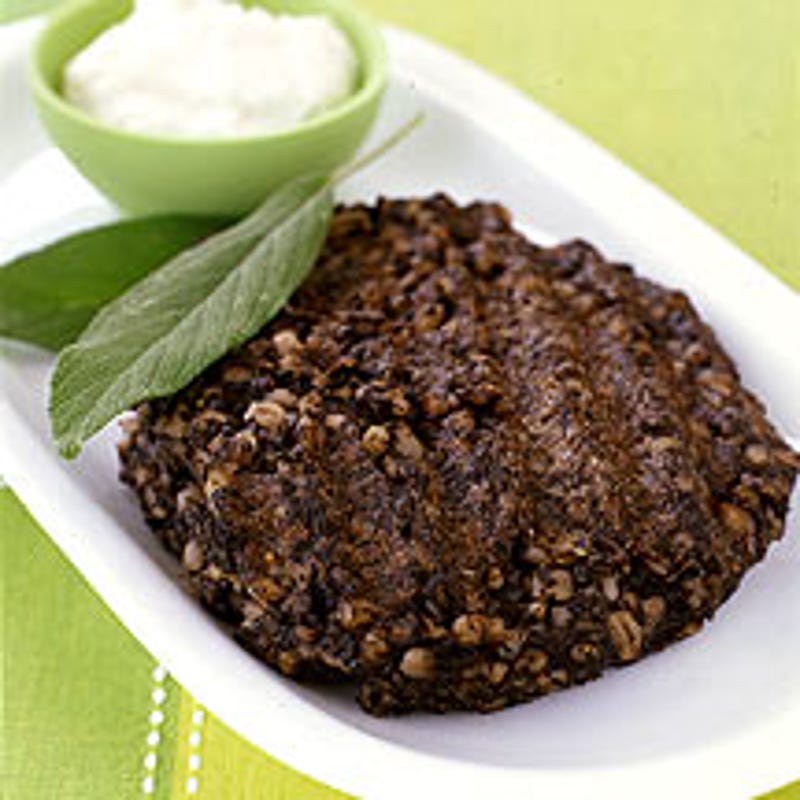 Photo of Black Mushroom-Barley Burgers with Horseradish Cream by WW