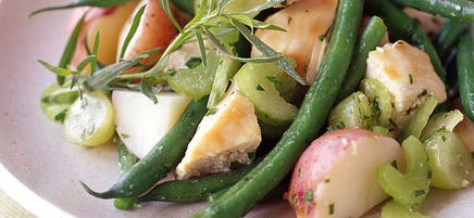 French potato and chicken salad