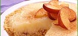 Tarte au flan, à la banane et à la pêche