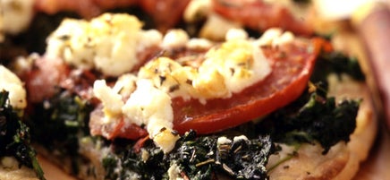 Spinach, Tomato and Feta Pizza
