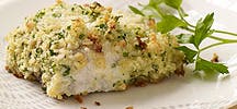 Nut-crusted mahi-mahi