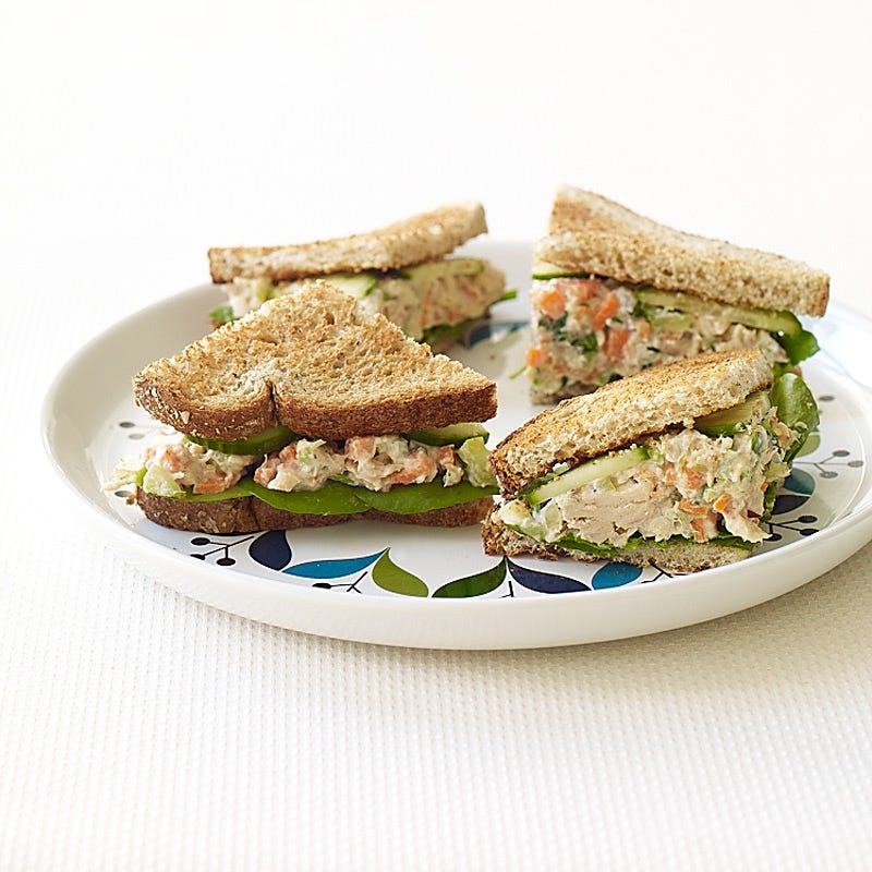 Photo of Salmon Salad Sandwiches with Cucumber and Watercress by WW