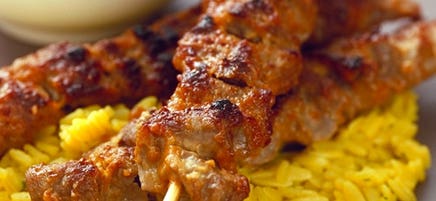 Beef Satay Over Pilaf