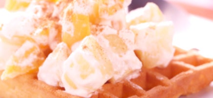 Creamy Fruit-Topped Waffles