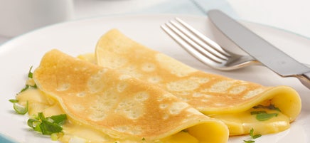 Crêpes au fromage Oka et à l'oignon vert