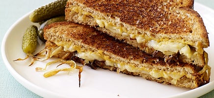Grilled gruyere and caramelized onion sandwiches