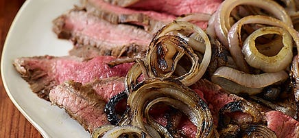 Grilled Flank Steak with Onions