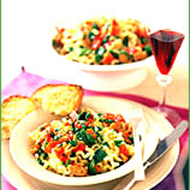 Photo of Fusilli with sausage, spinach and peppers by WW