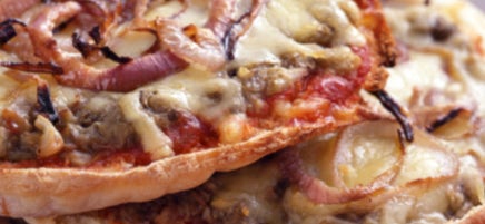 Fontina and Roasted Eggplant Pita Pizza