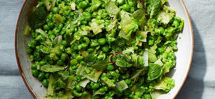 Mashed peas with leeks