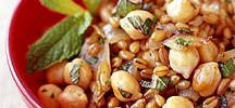 Roasted Onion, Chickpea and Wheat Berry Salad