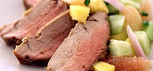 Sweet and Spicy Pork With Festive Fruit Salsa