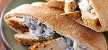 Chicken souvlaki sandwich