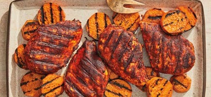 BBQ Chicken and Grilled Sweet Potatoes