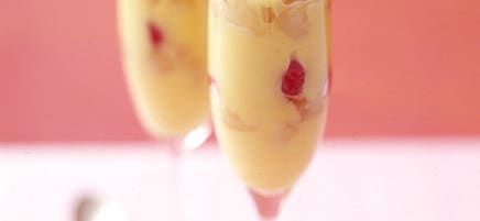 Pear-Raspberry Eggnog Pudding Parfaits