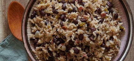 Cuban rice and black beans