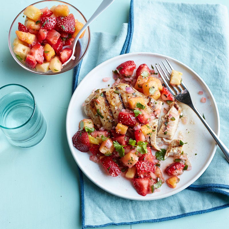 Photo de Poulet grillé avec salsa piquante aux fraises par WW
