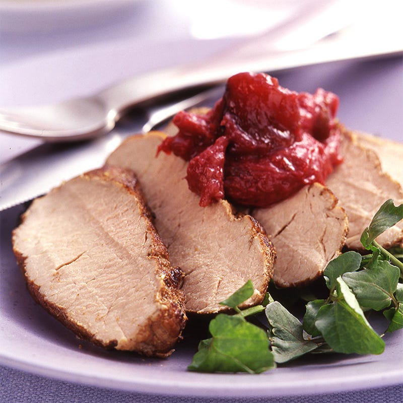 Photo of Pork tenderloin with rhubarb chutney by WW