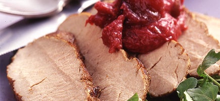 Filet de porc au chutney de rhubarbe